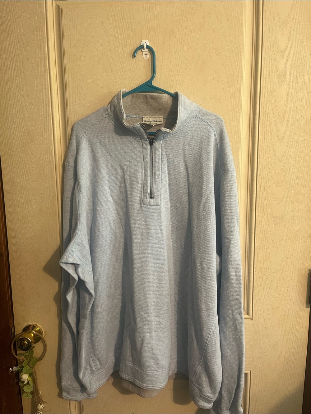 Tommy Bahama Reversible Light Blue Quarter Zip